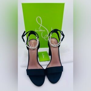 Sam Edelman Yanelli Black Silk Heels